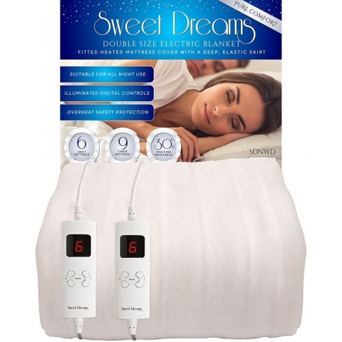 Sweet Dreams Pure Comfort Fitted Double Electric Blanket with Dual Control